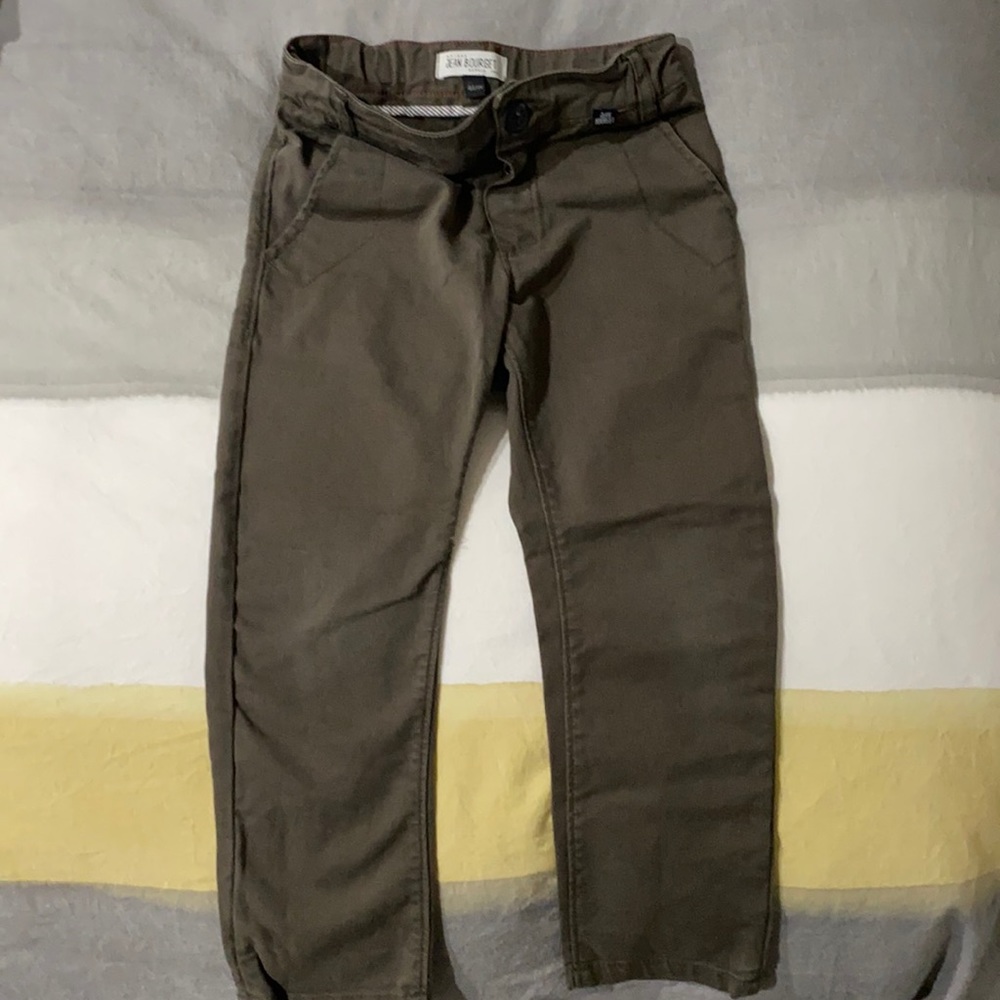Jean Bourget boys Chino green pant size 4